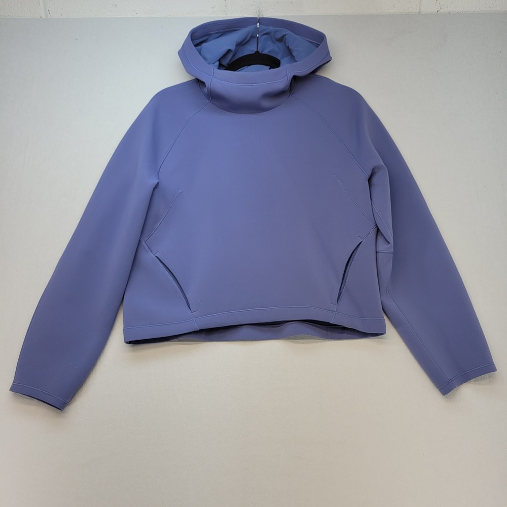 Lululemon AirWrap Pullover Hoodie Womens 4 Blue Purple Cropped W3ECQS